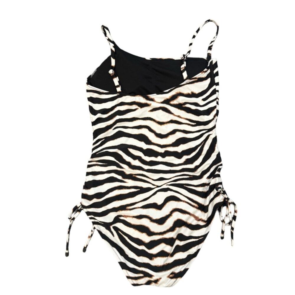 Bar III Zebra-Print One-Piece Swimsuit - Wild Child M - Picture 5 of 6